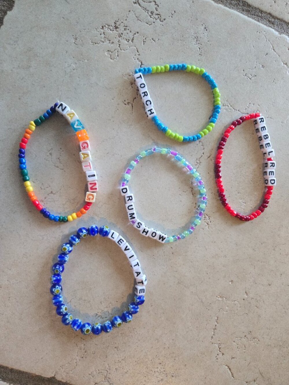 Set of 5 Twenty One Pilots Concert Bracelets - Handmade